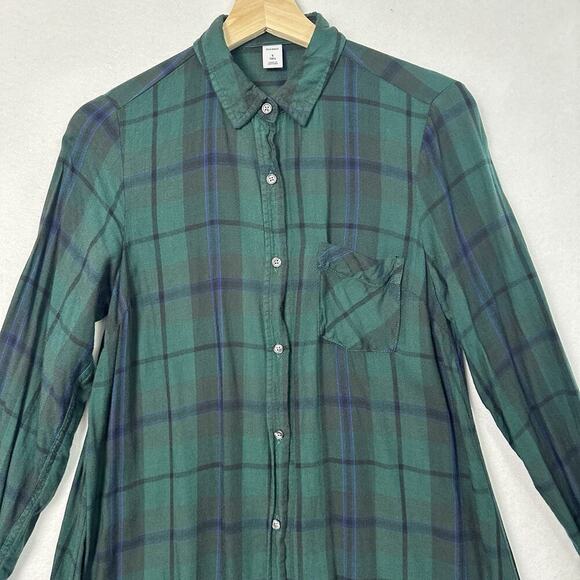 Old Navy Shirt Dress Womens Small Tall Green Plaid Preppy Grunge Country Skate - Picture 2 of 11